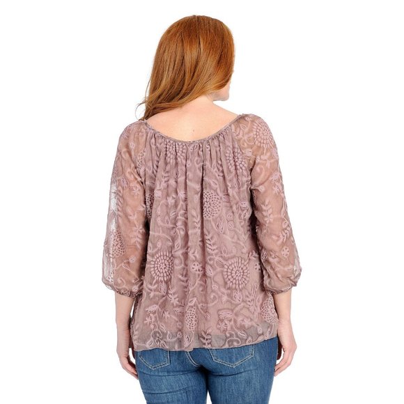 NWOT - Indigo Thread Co. Woven Pigment Washed Partially Lined Flocked Burgundy M - Picture 2 of 2